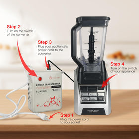 SUNSHUN In-use kitchen setup powering 220V appliances.