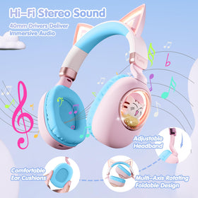 Sunvito Kids Headphones Bluetooth 5.4 for reliable wireless connections on the go.