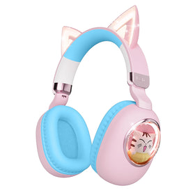 Sunvito Kids Headphones with cat ear LED lights for playful travel and style.
