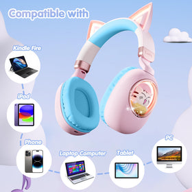 Sunvito Kids Headphones with built-in microphone for calls and learning apps.