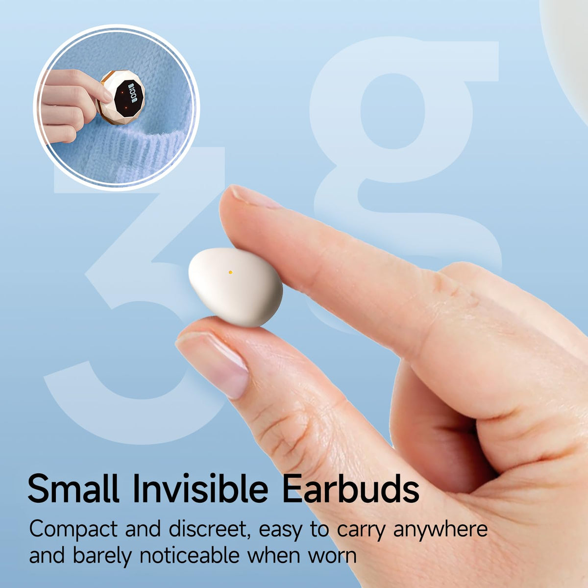 Sunvito Sleep Earbuds with built-in mic for clear calls on the go.