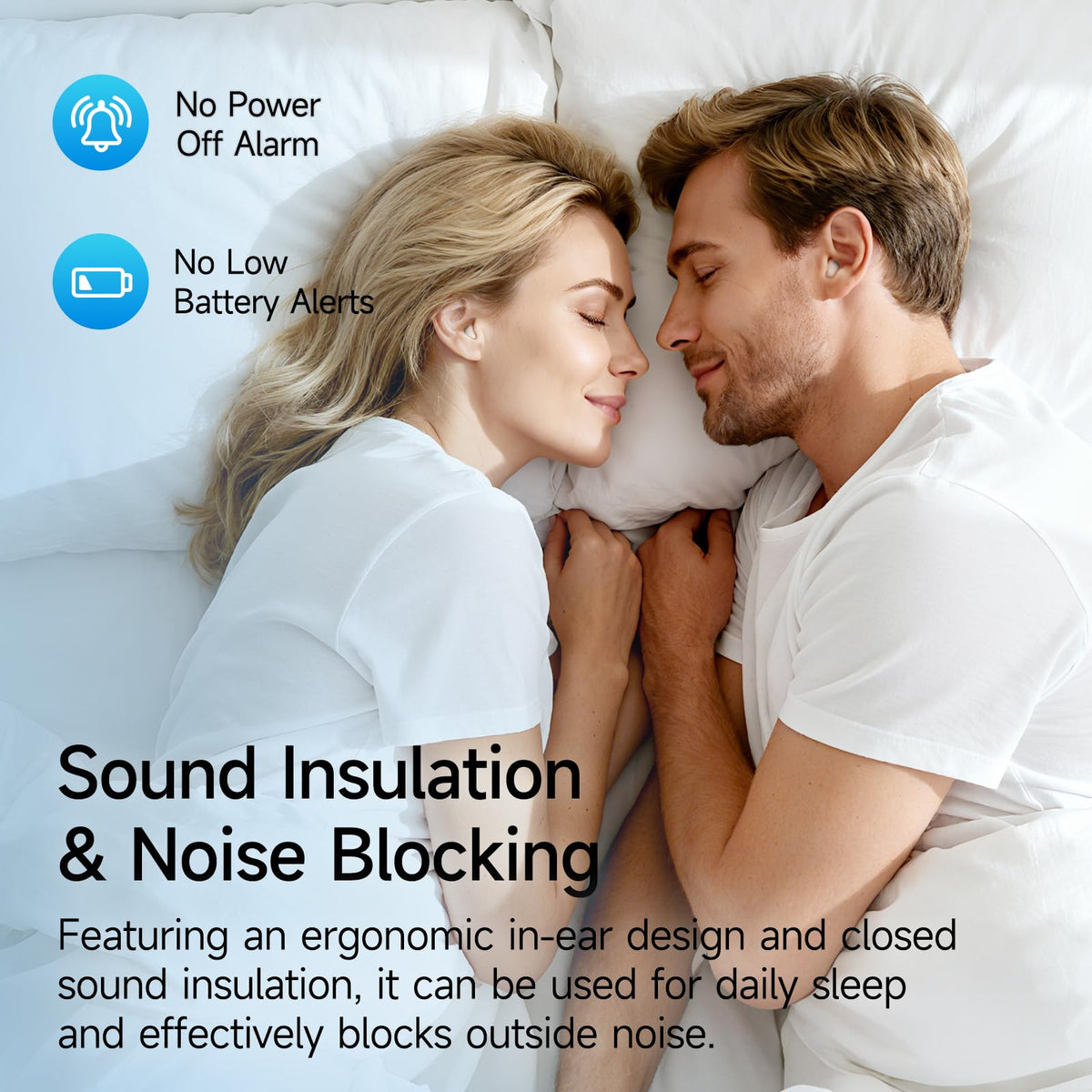 Sunvito Sleep Earbuds with comfortable side fit for extended use.