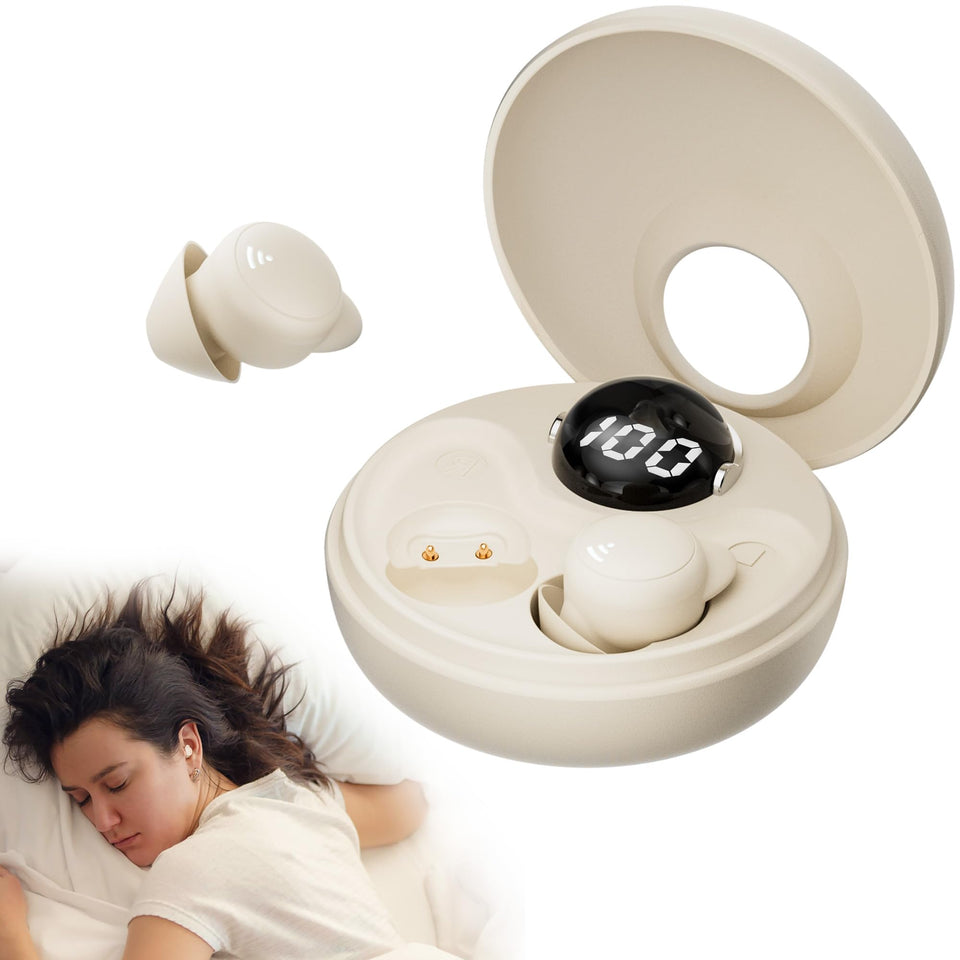 Sunvito sleep earbuds for side sleepers in beige, comfortable and invisible fit