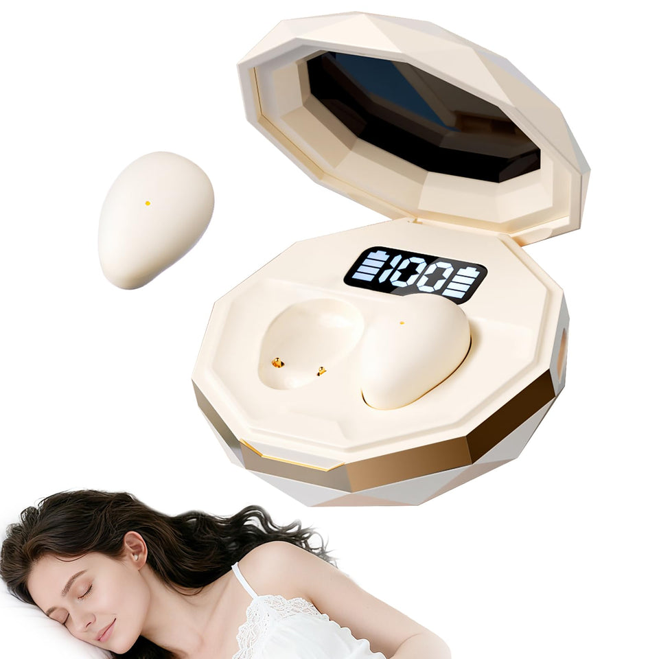 Sunvito Sleep Earbuds in side sleeping position offering lightweight comfort and noise isolation.