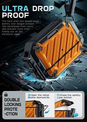 SUPCASE attached carabiner clipped to backpack for hands-free carrying