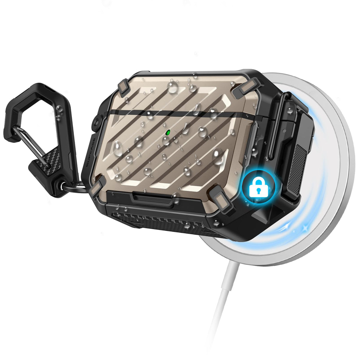 SUPCASE front packaging showing desert case and secure fit benefit
