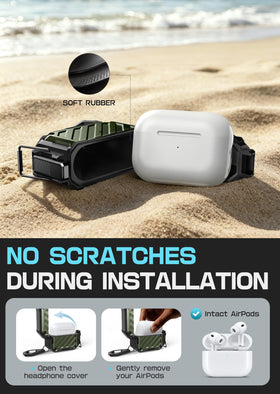 SUPCASE Guldan attached to backpack with carabiner for hands-free convenience
