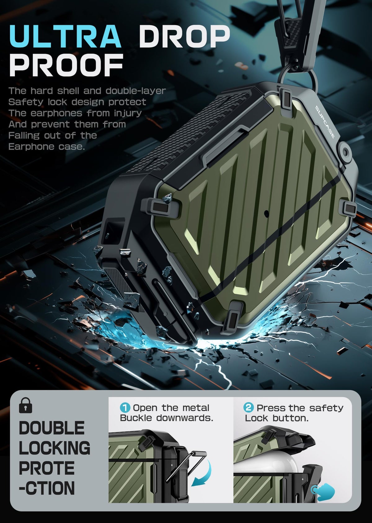 SUPCASE Guldan placed on MagSafe charger showing seamless charging compatibility