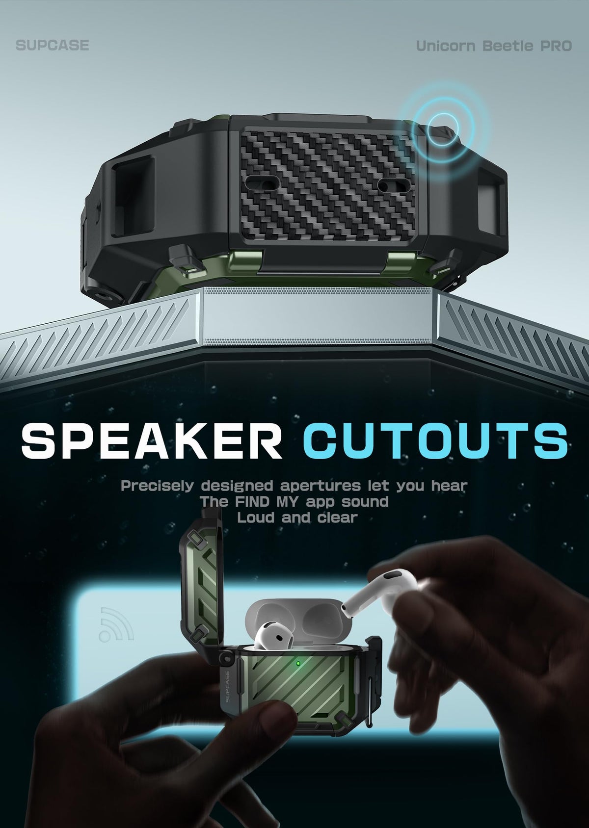 SUPCASE Guldan on wireless charging pad showing charging compatibility