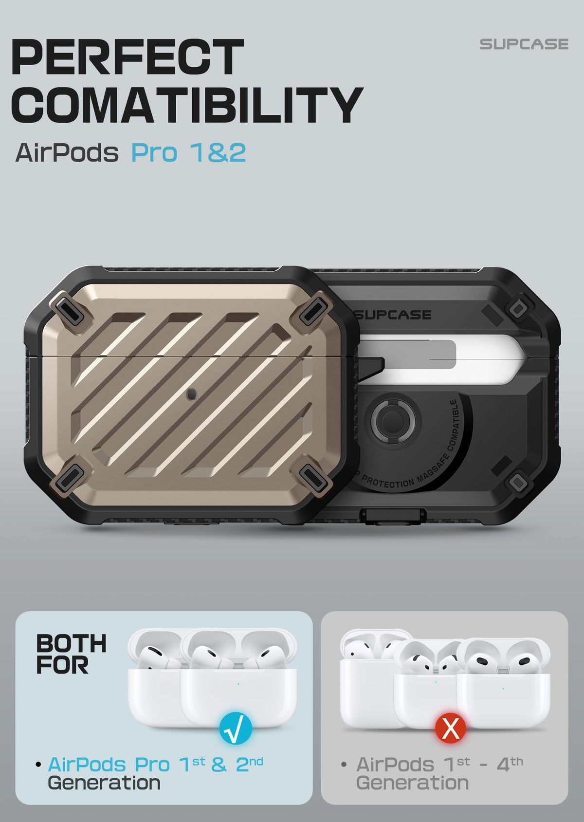 SUPCASE Unicorn Beetle Mag Desert case back view highlights durable shell and easy access