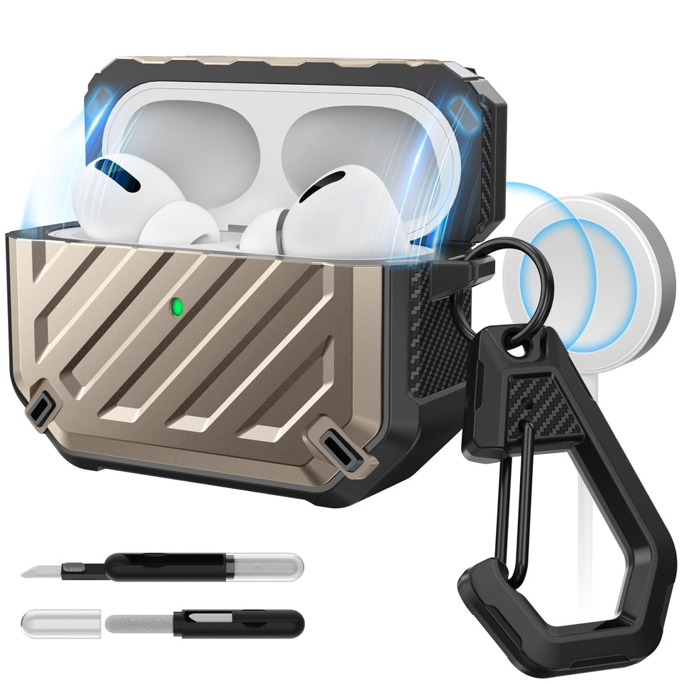 SUPCASE Unicorn Beetle Mag Desert case front view showing rugged protection for AirPods Pro