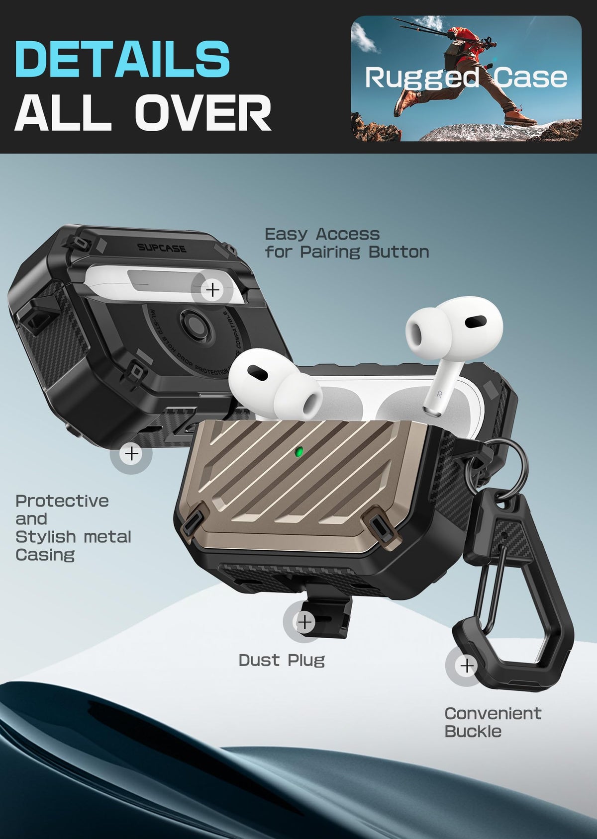 SUPCASE Unicorn Beetle Mag Desert dust brush cleans mesh and ports
