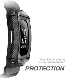 SUPCASE close-up profile bezel detail protecting Fitbit screen during impacts