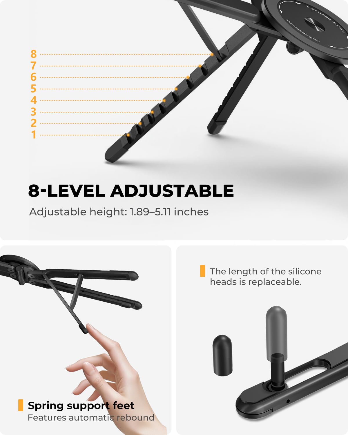 SupeDesk durable aluminum alloy construction offers solid lightweight support