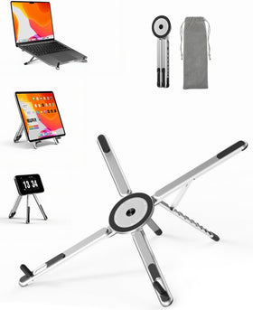 SupeDesk adjustable stand 3in1 — versatile support for laptop, tablet and phone.