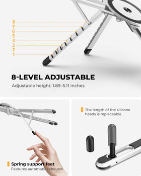 SupeDesk aluminum alloy construction — lightweight yet sturdy for daily use.