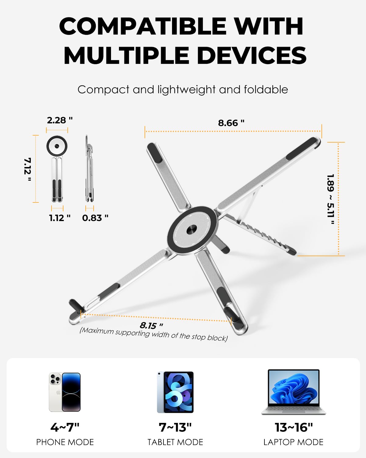 SupeDesk magnetic base — secure, non-slip support for devices during work.