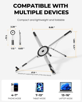 SupeDesk magnetic base — secure, non-slip support for devices during work.