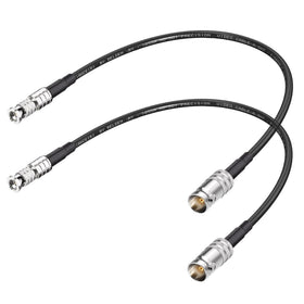 Superbat front view of 2-pack BNC female to HDBNC male cables showing packaging and connectors for easy identification