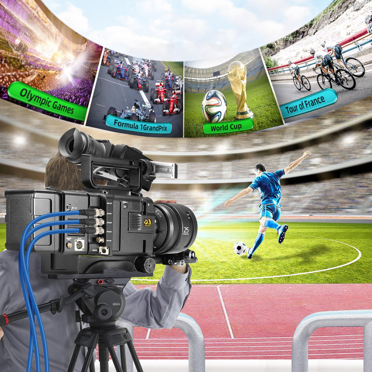 Compatible with Blackmagic, AJA, Grass Valley in Superbat SDI cable