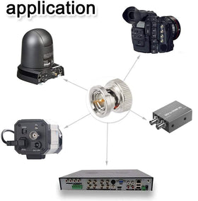 Shielded coax assembly detail on Superbat SDI cable to reduce interference