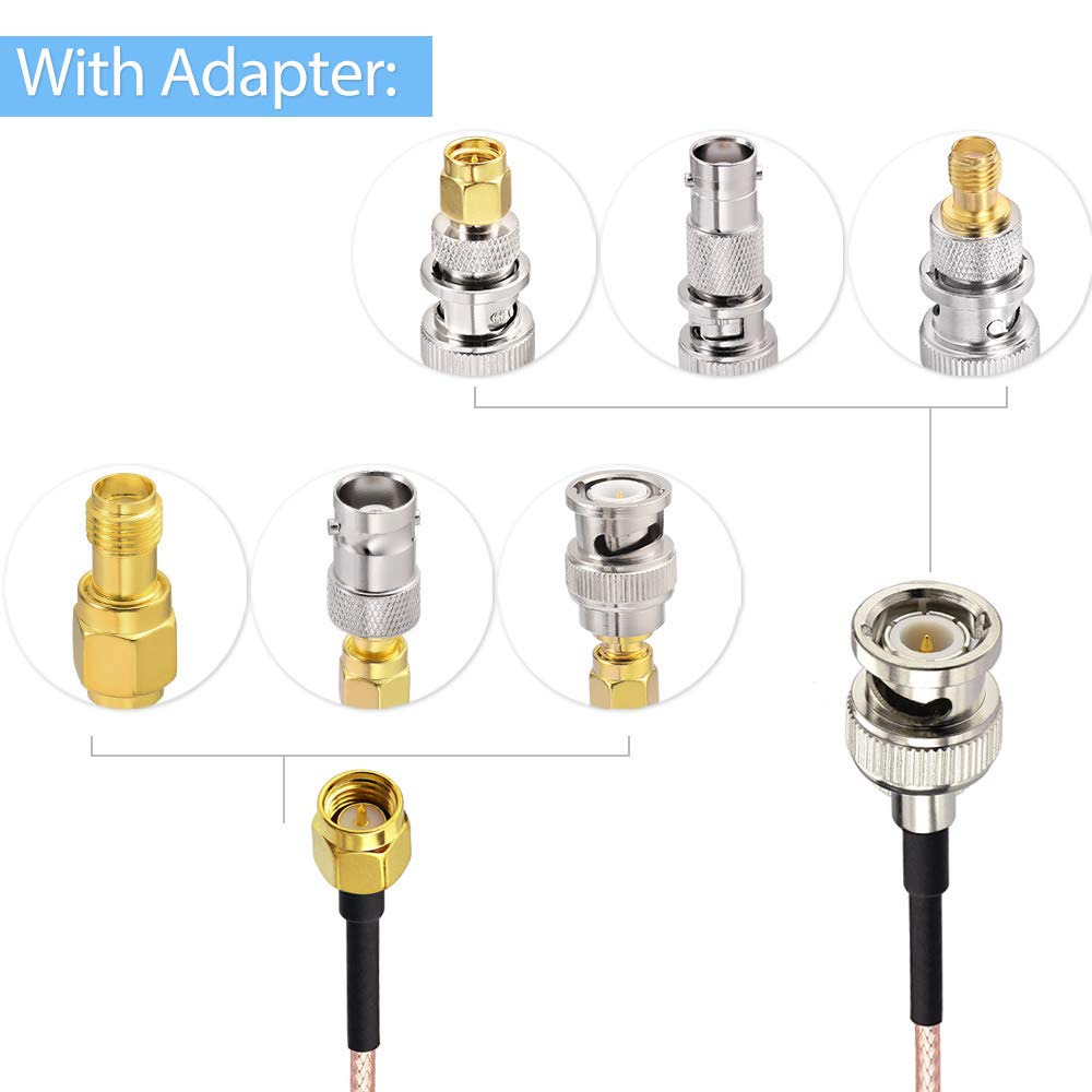 Superbat SMA female to BNC female adapter ensures secure connections.
