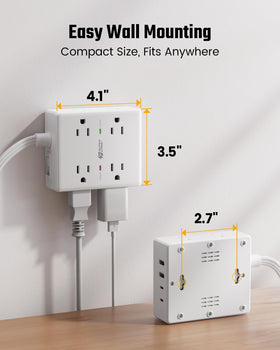 SUPERDANNY 1050 joules surge protection for device safety.