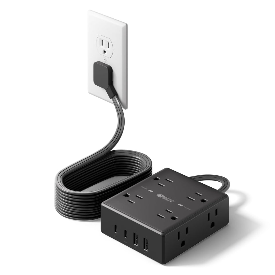 SUPERDANNY 10ft flat-plug extension cord fits tight spaces behind furniture.