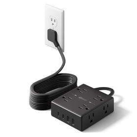 SuperDANNY 15ft flat-plug extension cord enables space-saving behind furniture in dorm rooms
