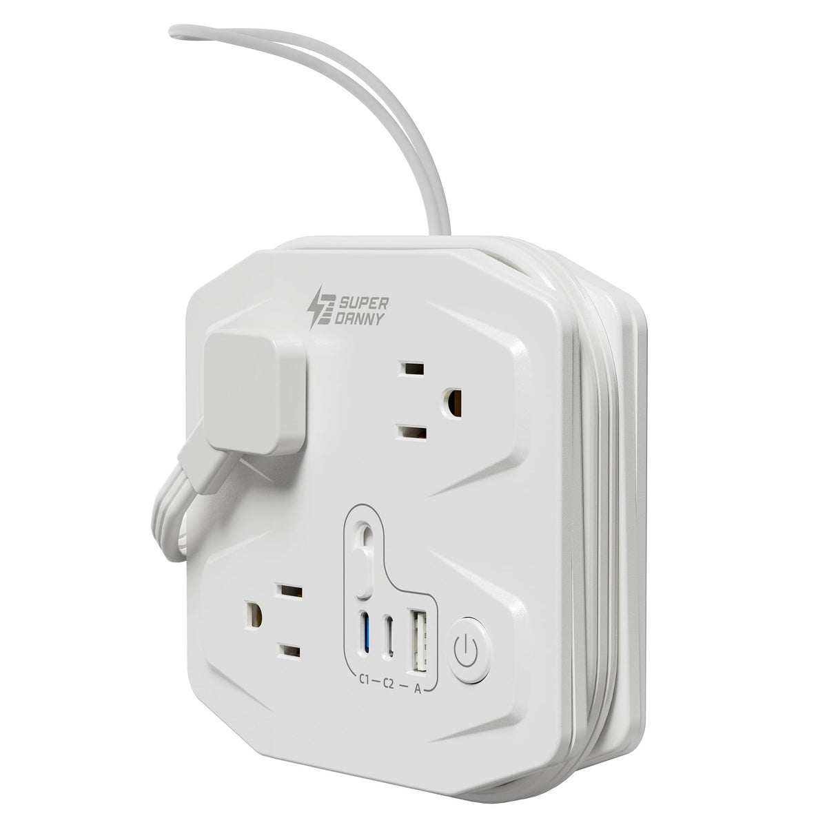 SUPERDANNY 20W travel power strip with 3 outlets and 3 USB ports for hotels