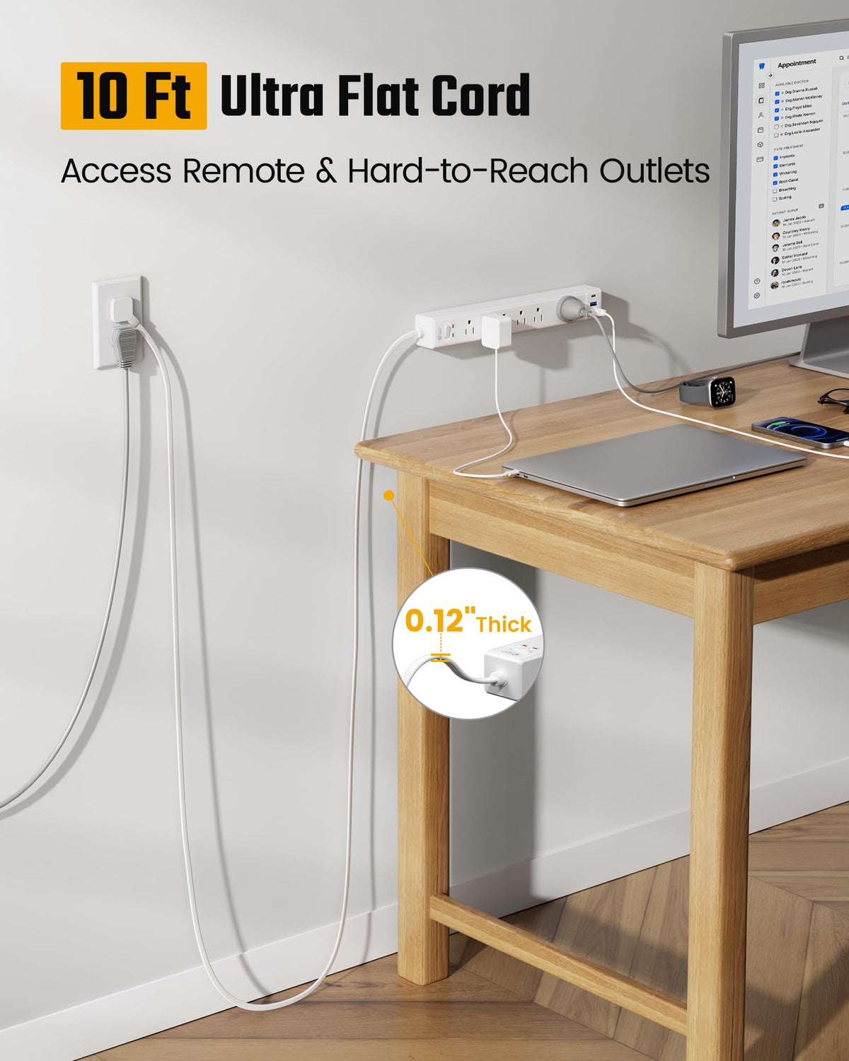 SUPERDANNY 9-in-1 surge protector with outlets and USB ports keeps devices powered