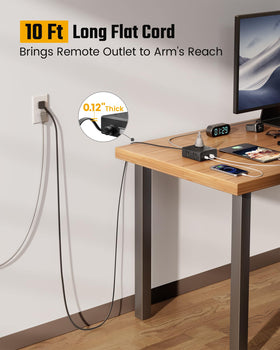 SUPERDANNY 8-outlet surge protector powers multiple devices safely.