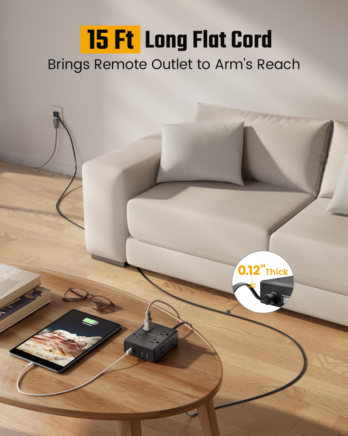 SuperDANNY 8-outlet surge protector keeps multiple devices powered safely