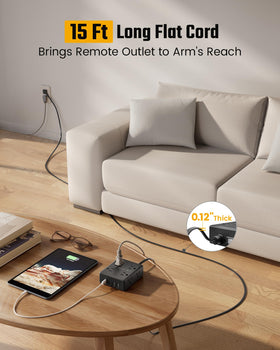 SuperDANNY 8-outlet surge protector keeps multiple devices powered safely