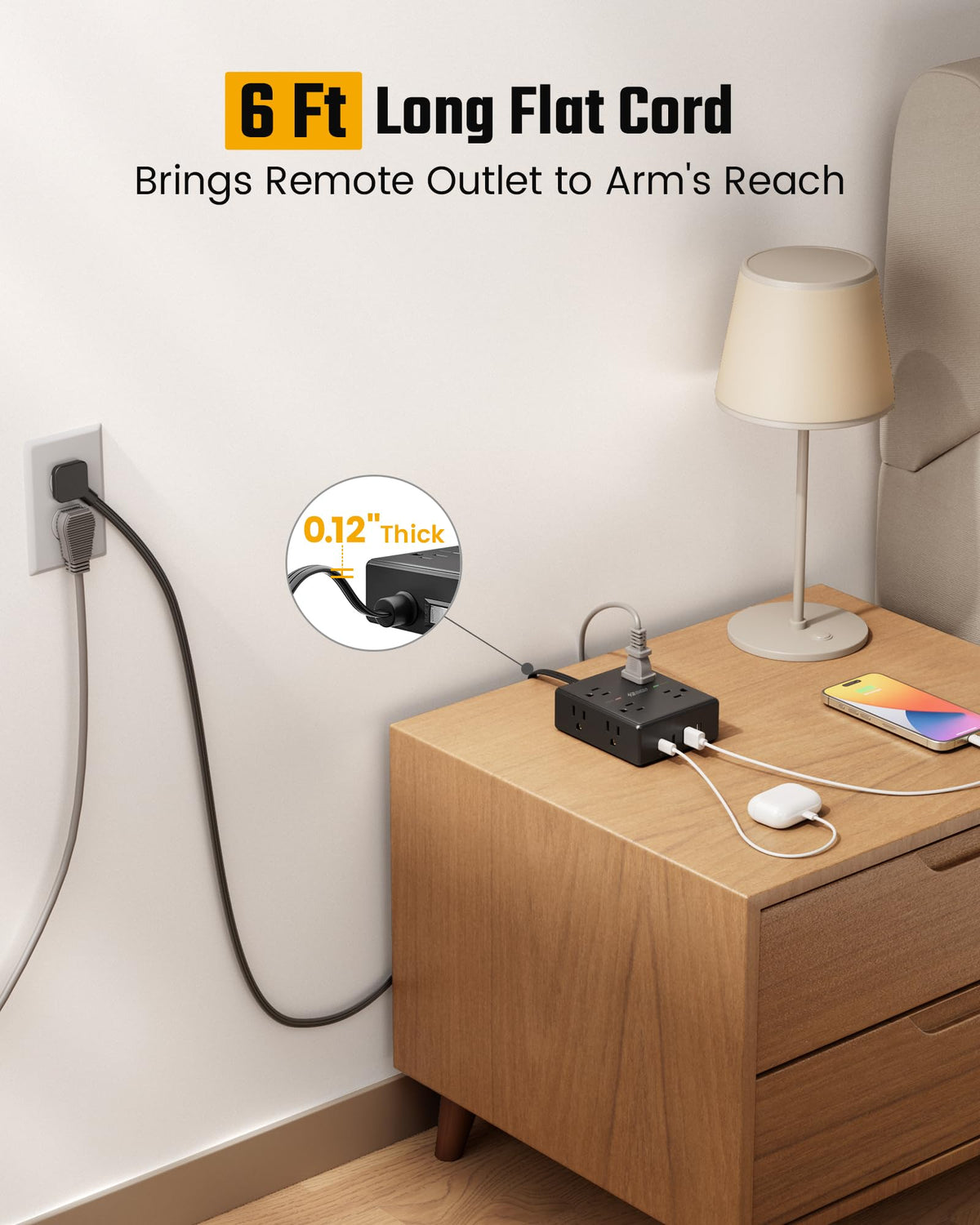SuperDANNY 8-outlet surge protector keeps workstation organized with all essential plugs