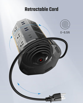 SUPERDANNY base with wrapped cord showing cord management and neat storage advantage