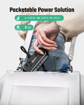 SUPERDANNY all-in-one power solution reduces desk clutter.