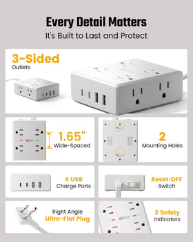 SUPERDANNY dorm or home office desk setup with convenient charging station