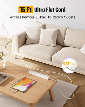 SUPERDANNY flat plug close-up fitting under furniture to save outlet space