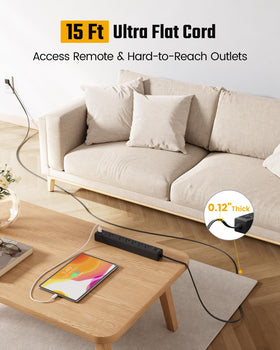 SUPERDANNY flat plug profile fitting behind furniture to save wall space