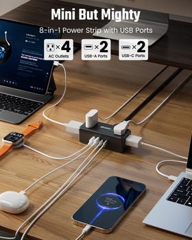 SUPERDANNY flat plug profile 0.3-inch thickness, fits behind furniture and saves space