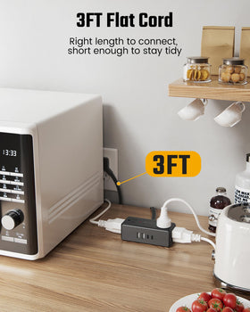 SUPERDANNY four AC outlets provide simultaneous access without blocking adjacent plugs.