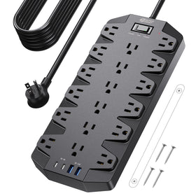 SUPERDANNY front view showing 18 outlets and sleek housing for organized power
