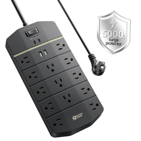 SUPERDANNY front view showing 13 outlets and USB ports for versatile power