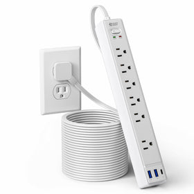 SUPERDANNY front view showing six outlets and three USB ports for versatile charging