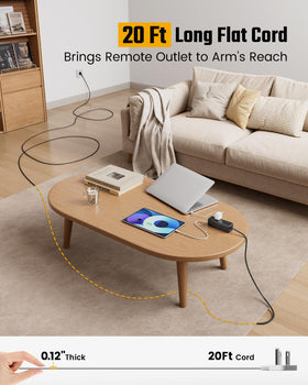 SUPERDANNY top view showing four‑side outlet layout and USB ports for simultaneous use