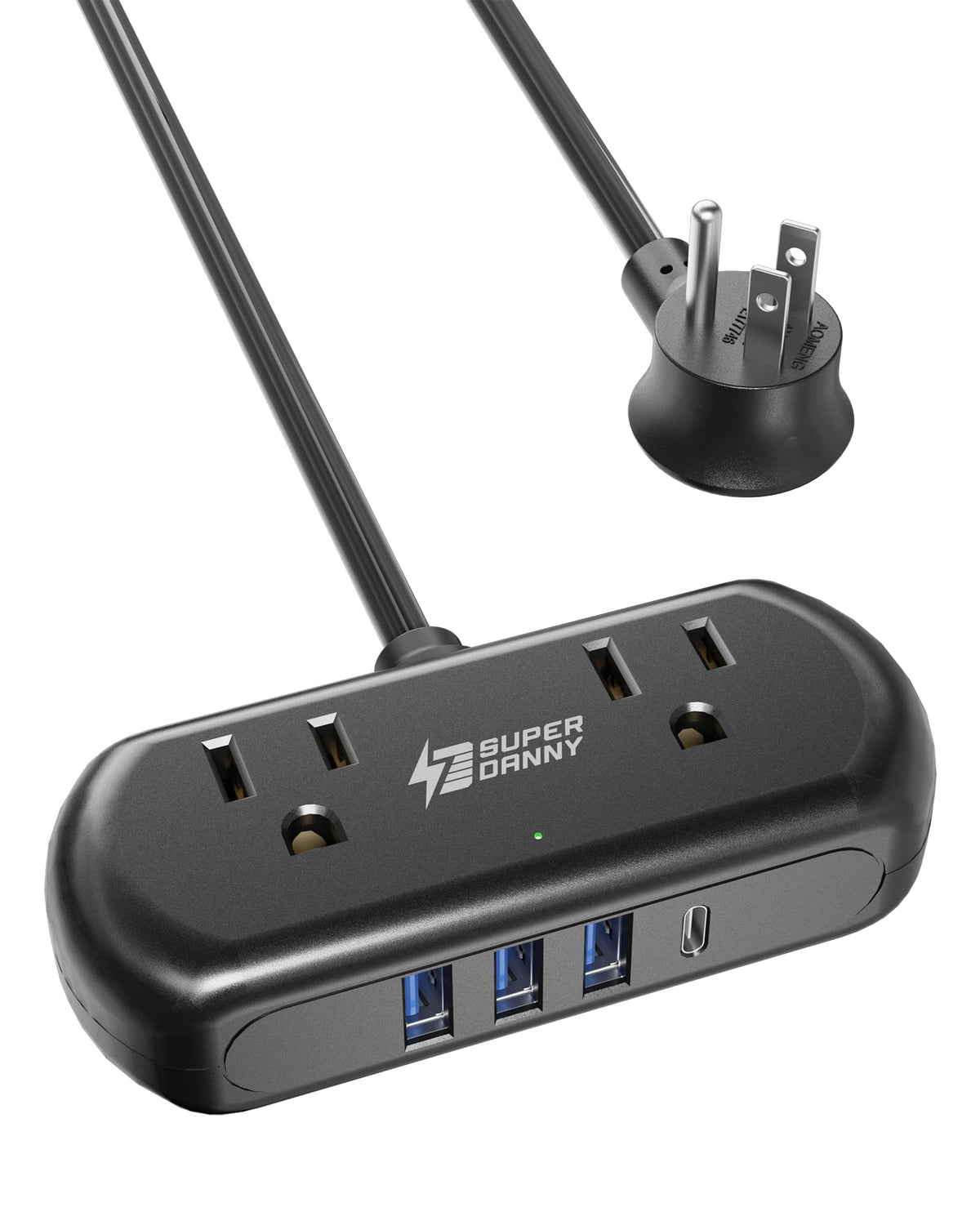 SUPERDANNY power strip 6-in-1 charges multiple devices at once.