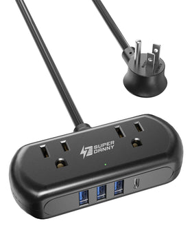 SUPERDANNY power strip 6-in-1 charges multiple devices at once.