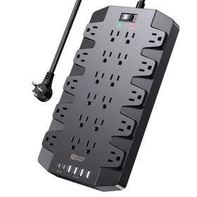 SUPERDANNY power strip helps maintain a clutter-free desk
