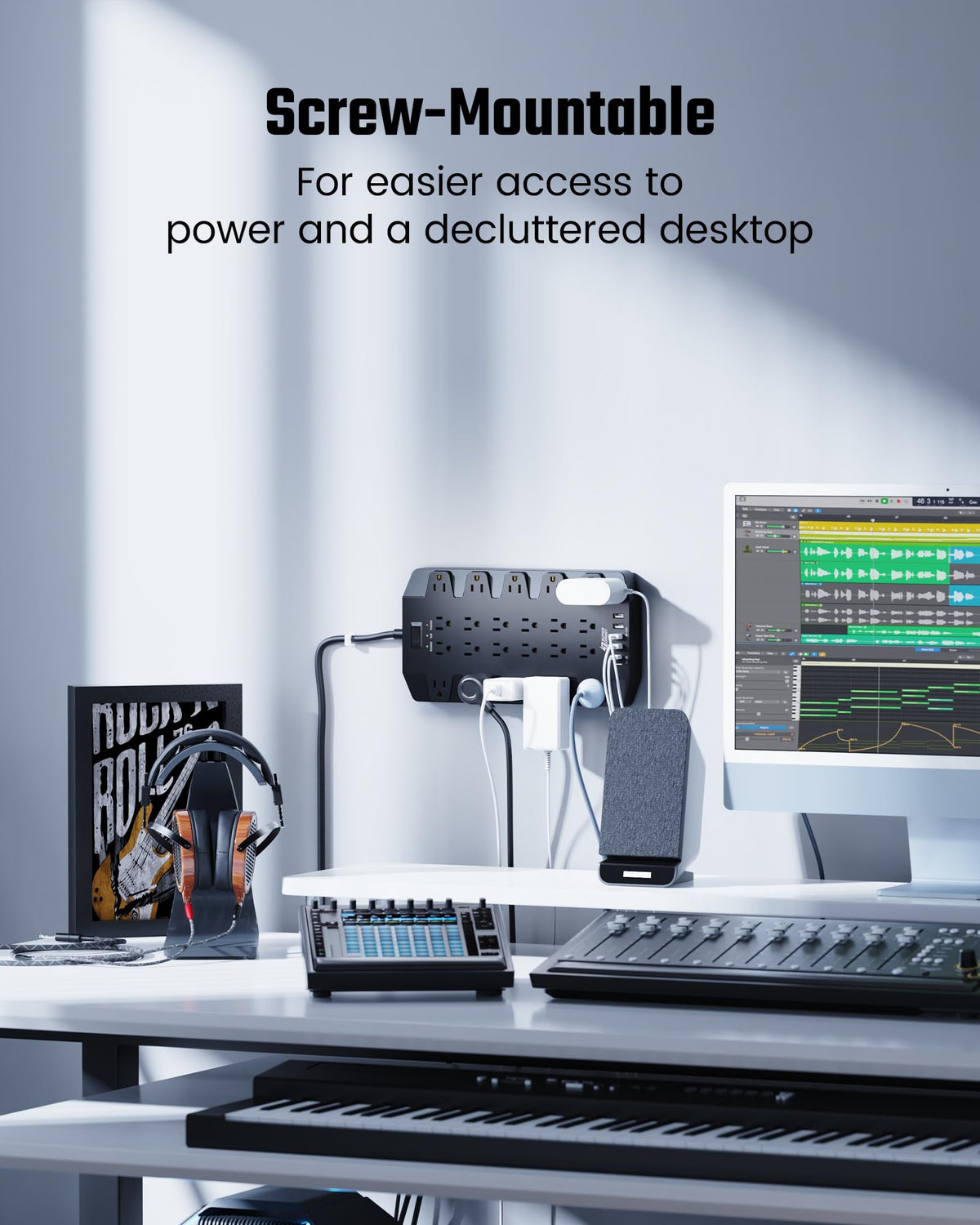 SUPERDANNY wall-mount holes enable tidy, hidden setups